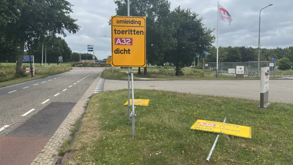 Op- en afritten A32 bij Wolvega en Steenwijk blijven langer dicht