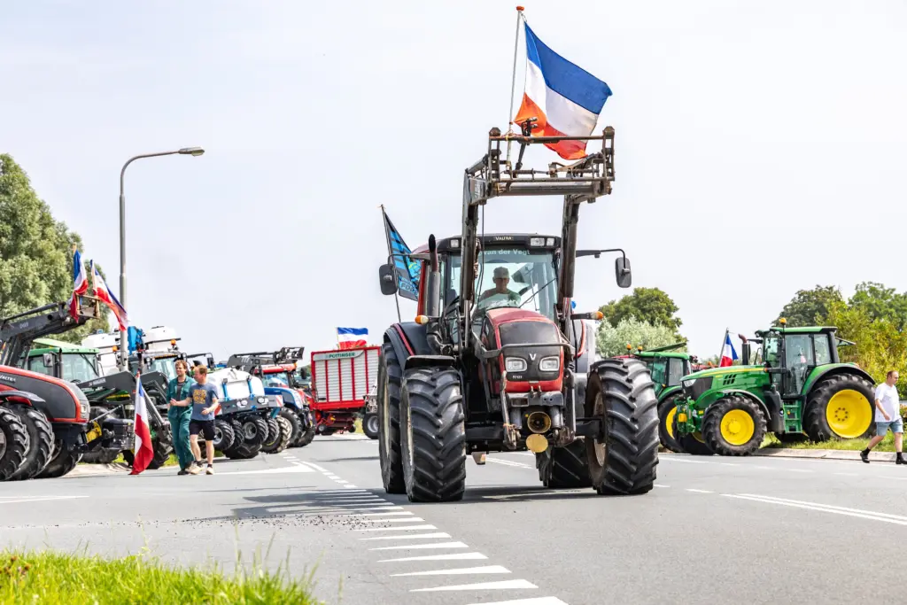 Blokkade door boeren bij Spanga