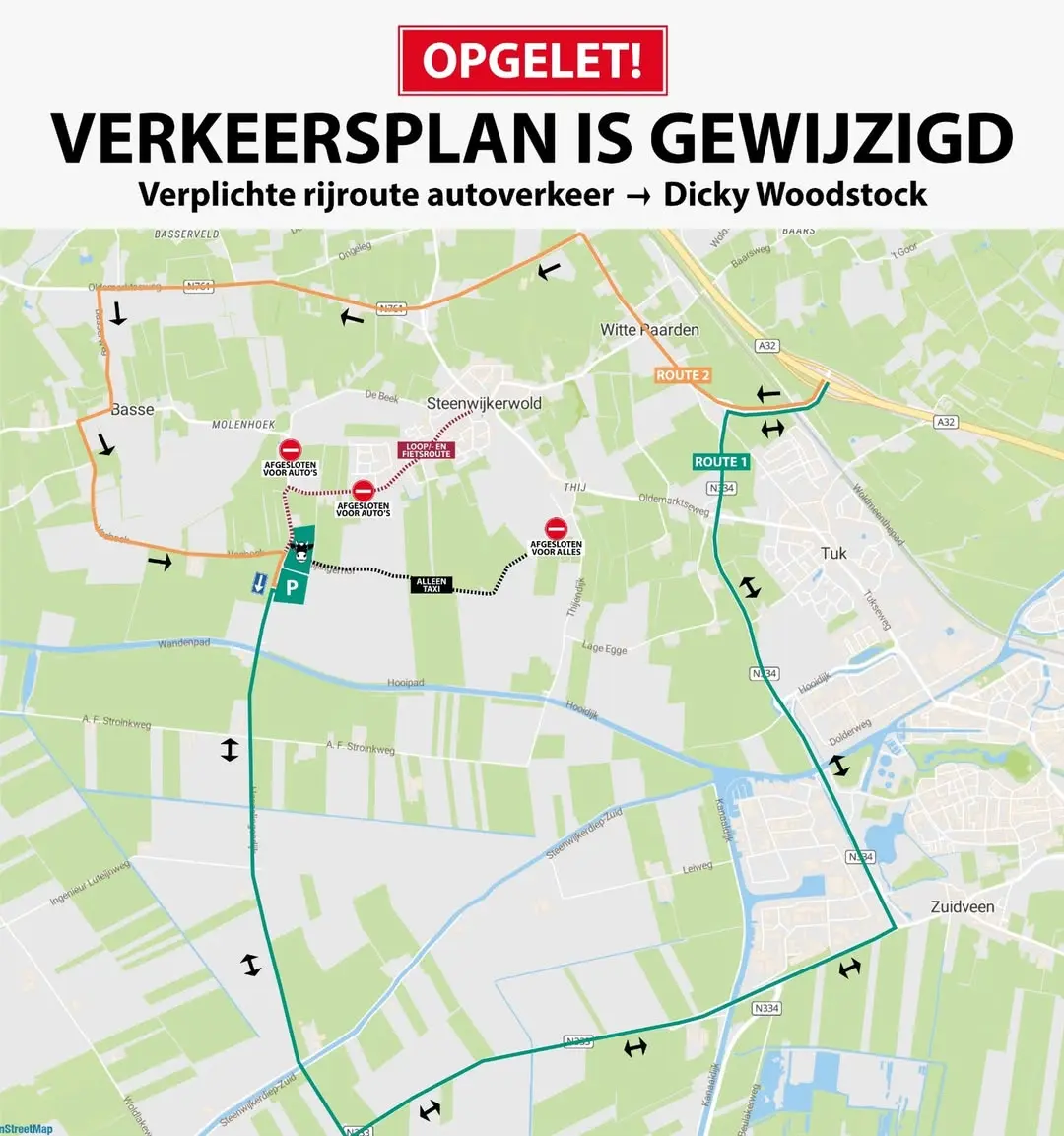 Verkeersplan Dicky Woodstock 2026