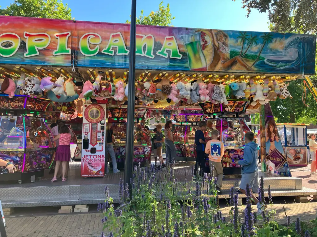 Kermis op het Manauplein tijdens de Proemenmarkt in Noordwolde