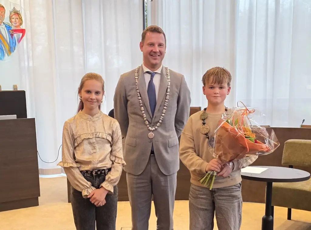 Femke Klaassen, Burgemeester Jouke Spoelstra en Hero Sieders