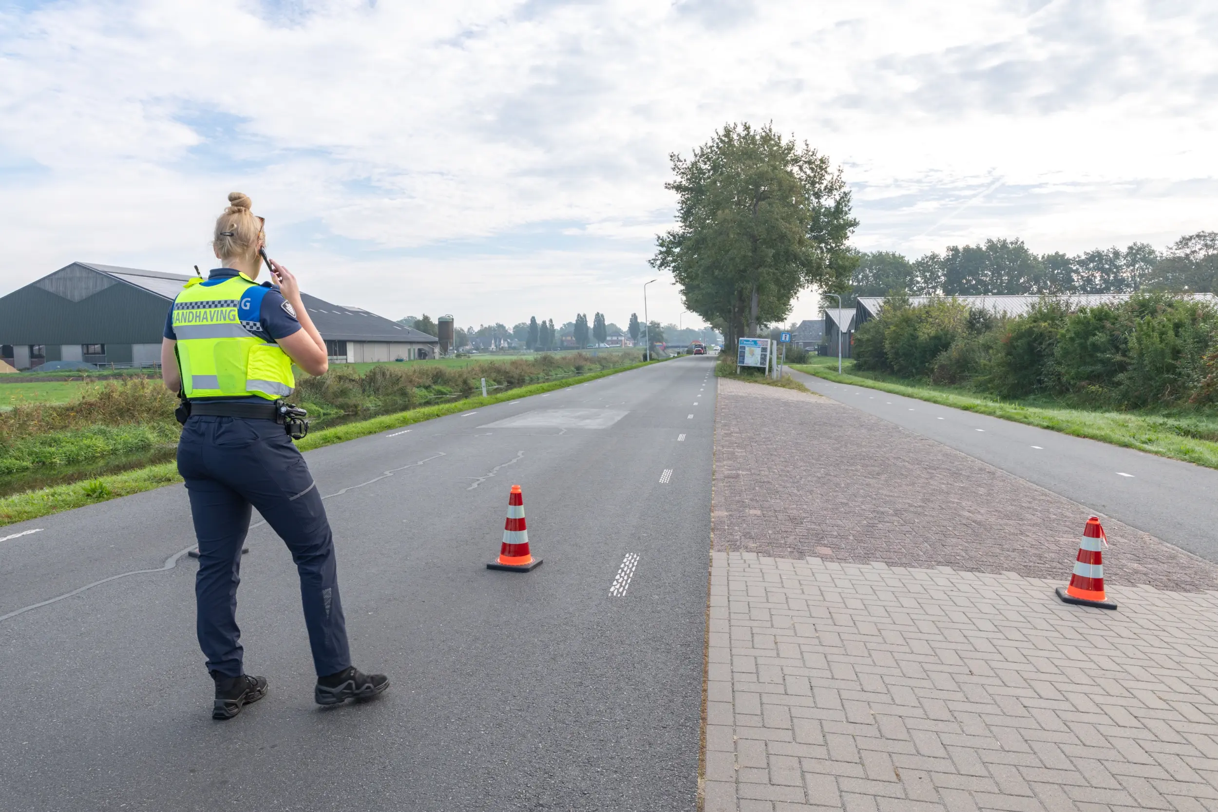 De afgesloten Nanningaweg in Oosterwolde (foto: BTBmedia).